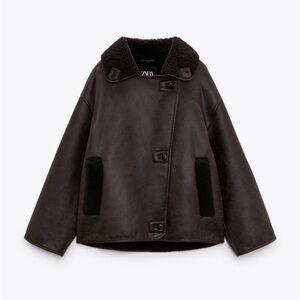 ZARA FAUX SHEARLING JACKET